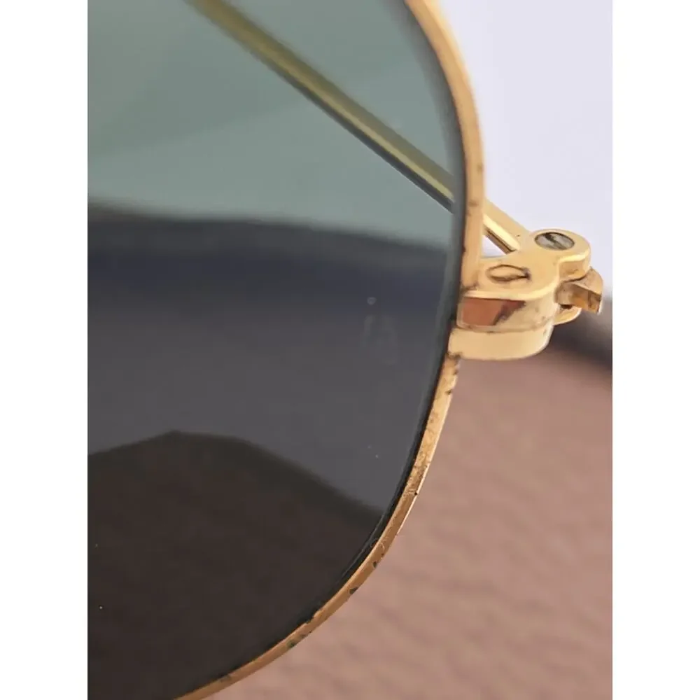 58 14mm Vintage B L Ray Ban L0205 G15 UV Gold Plated Aviator Sunglasses W/case